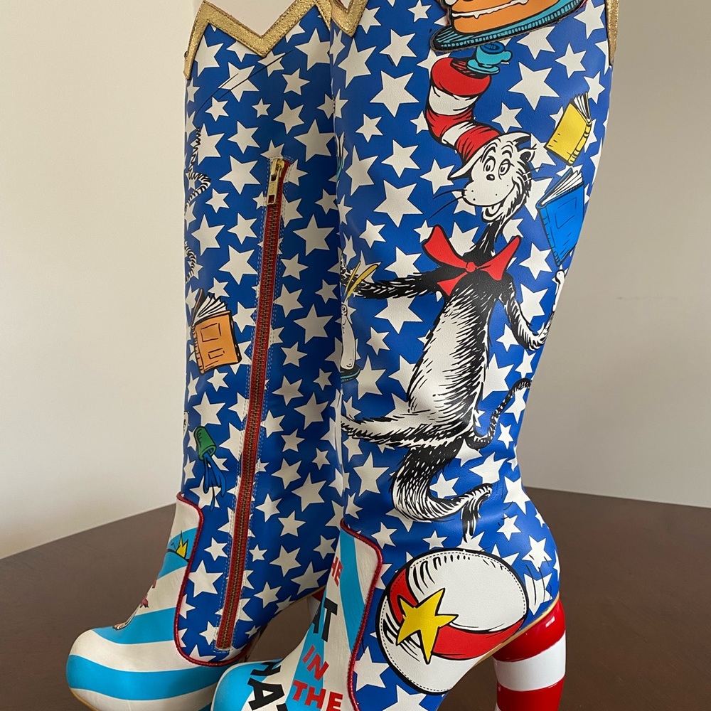 Irregular Choice Dr Seuss Boots Sz 9 - Picture 5 of 17